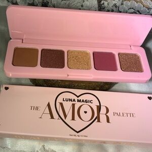 Luna Magic Amor Eyeshadow Palette - Brown, Gold, and Pink New Full Size.
